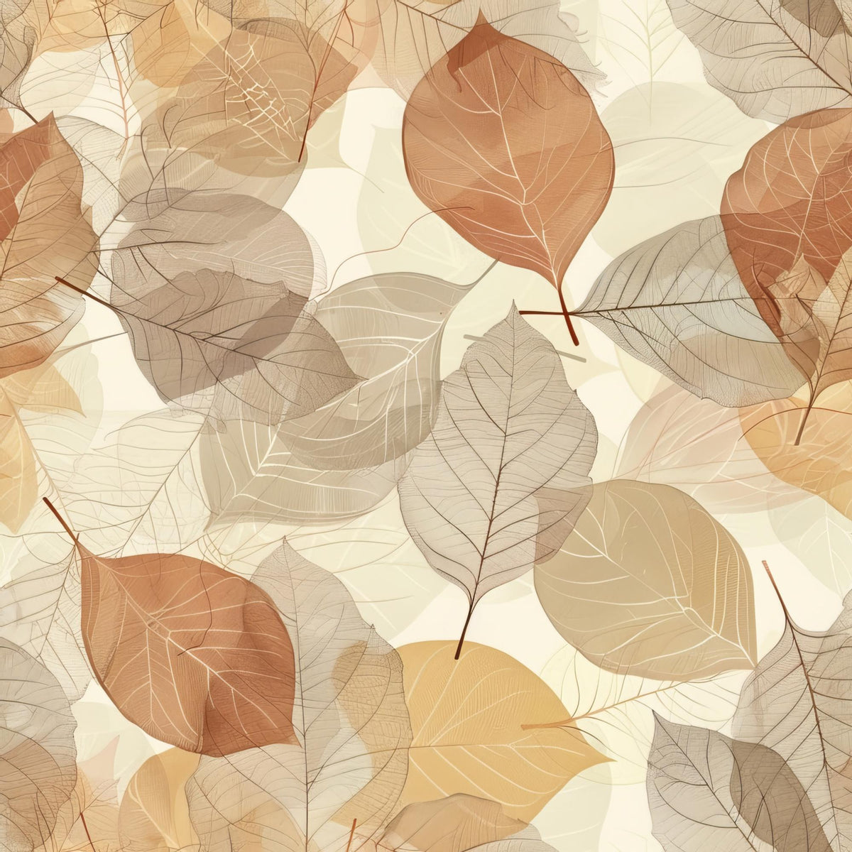 Autumn Neutrals (1) throw pillow, 16 x 16 in, gray and brown fall print