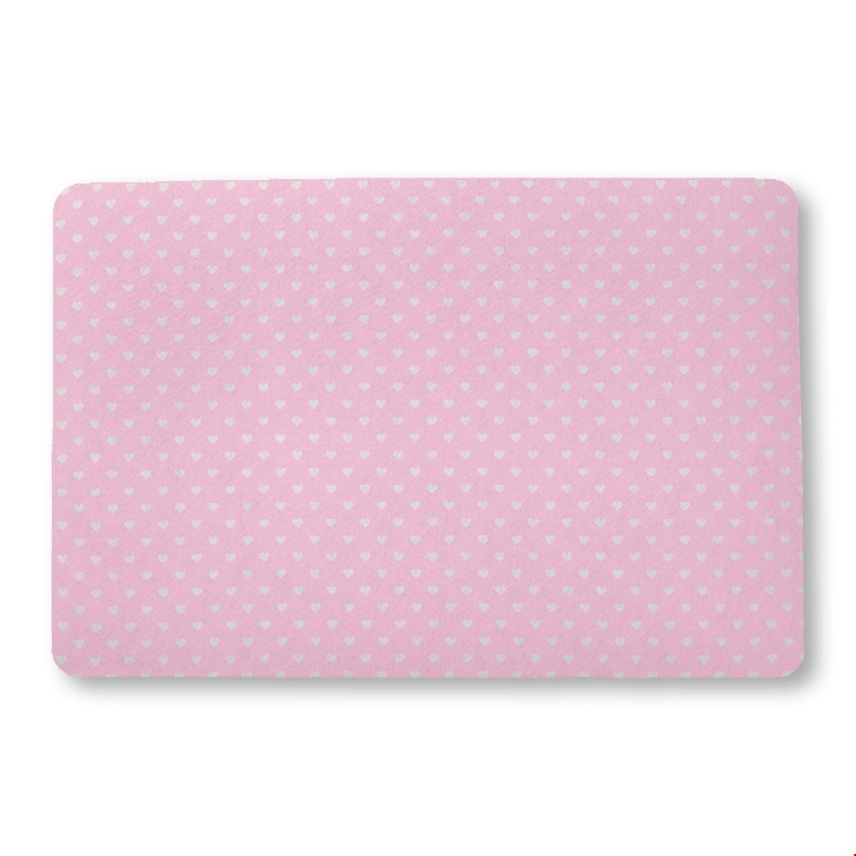 Balloon Dog Pastels (2) bath mat, 24 x 36 in, pink and off white hearts print