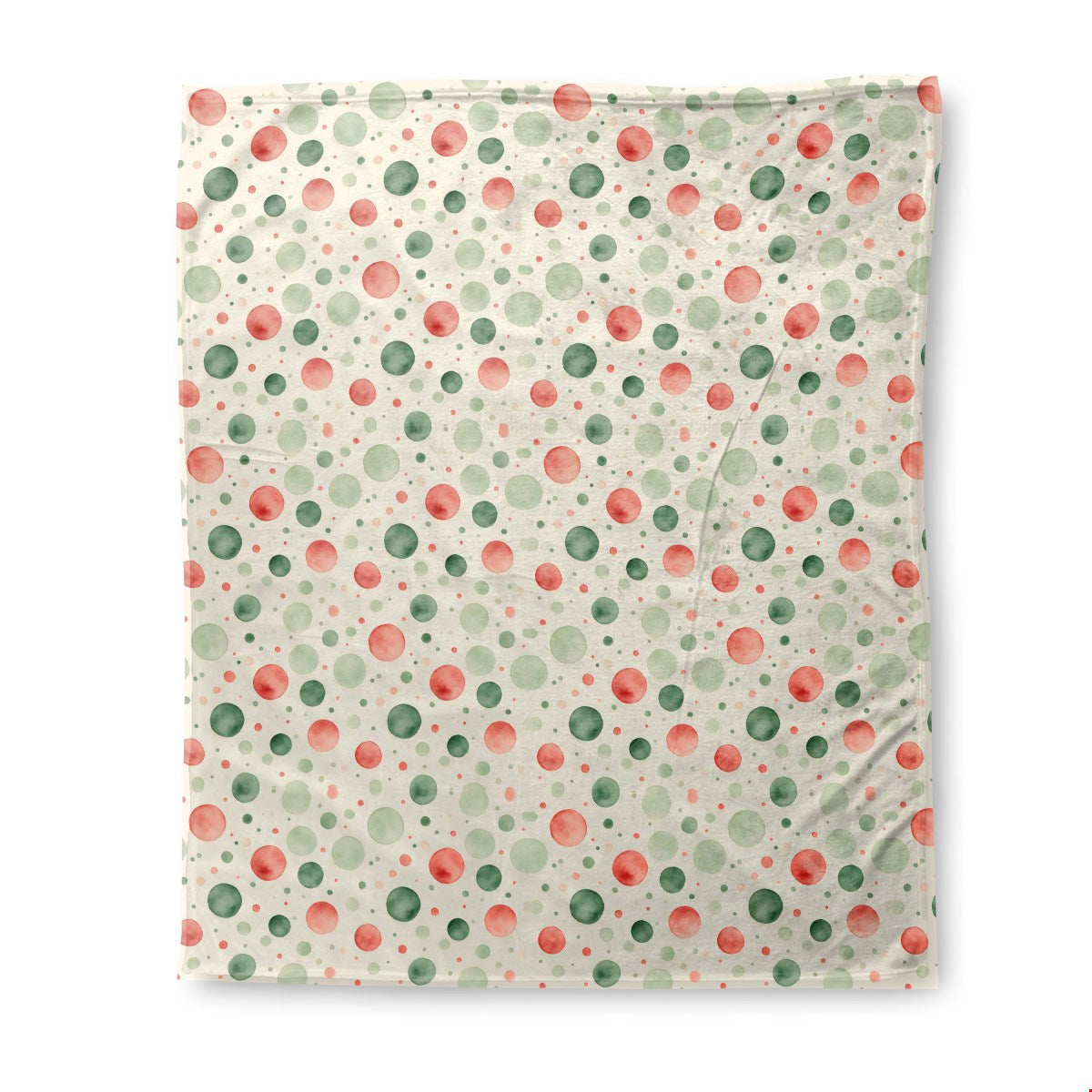 Watercolor Christmas (1) sherpa blanket, 50 x 60 in, green and red christmas print