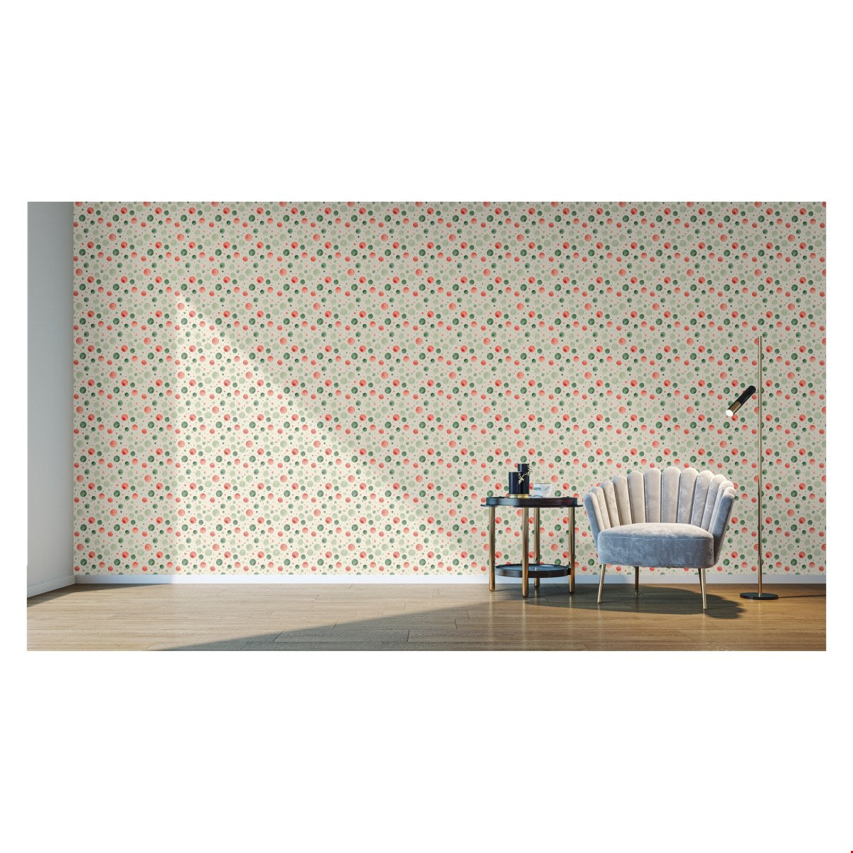 Watercolor Christmas (1) wallpaper, Peel and Stick Wallmark Canvas, green and red christmas print