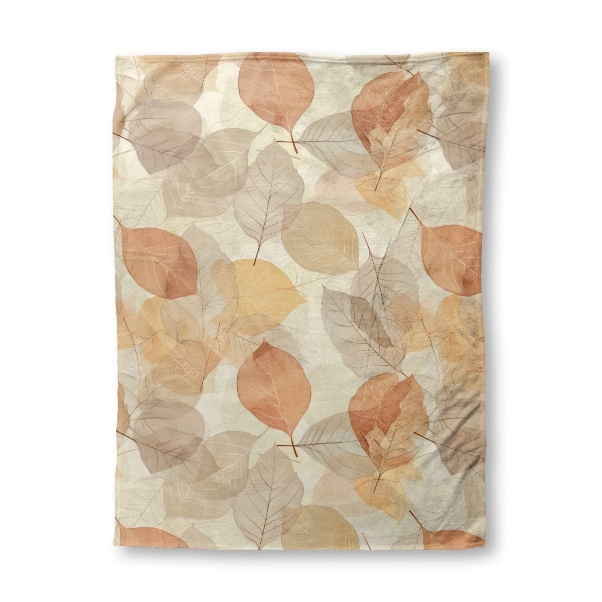 Autumn Neutrals (1) fleece blanket, 30 x 40 in, gray and brown fall print
