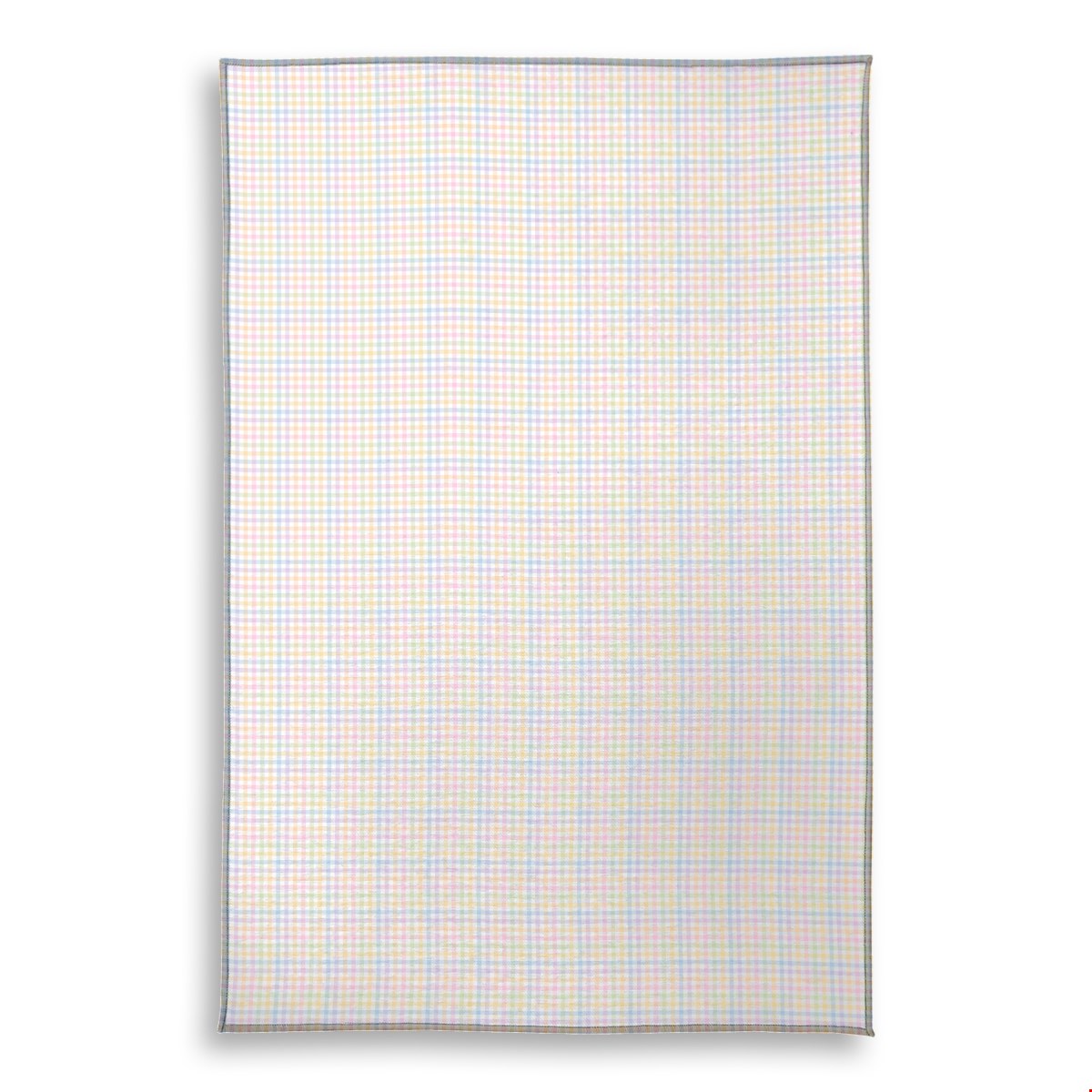 Balloon Dog Pastels (3) area rug, 79 x 118 in, blue and pink geometric print