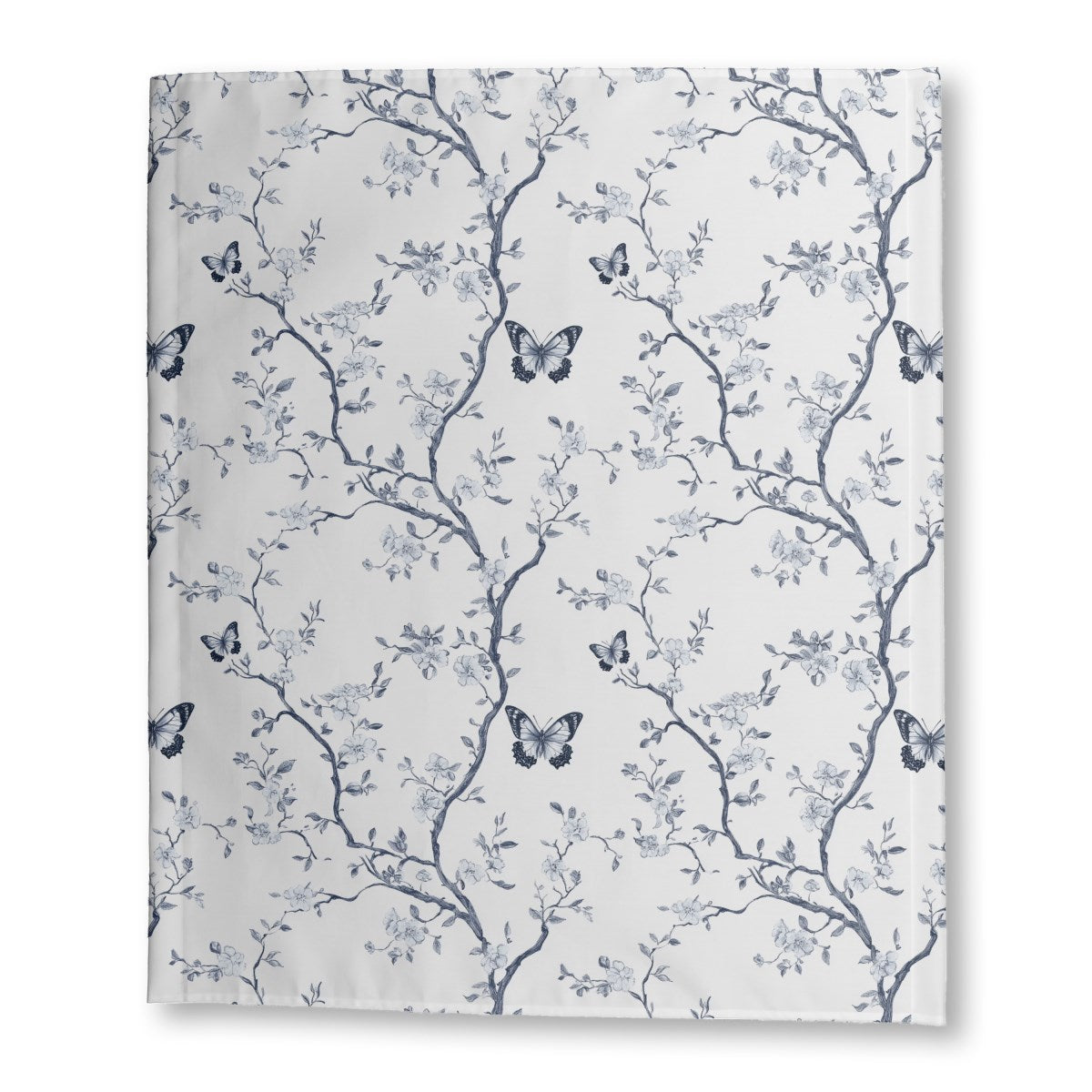 Butterfly Toile (1) wall tapestry, 50 x 60 in, white and black botanical print