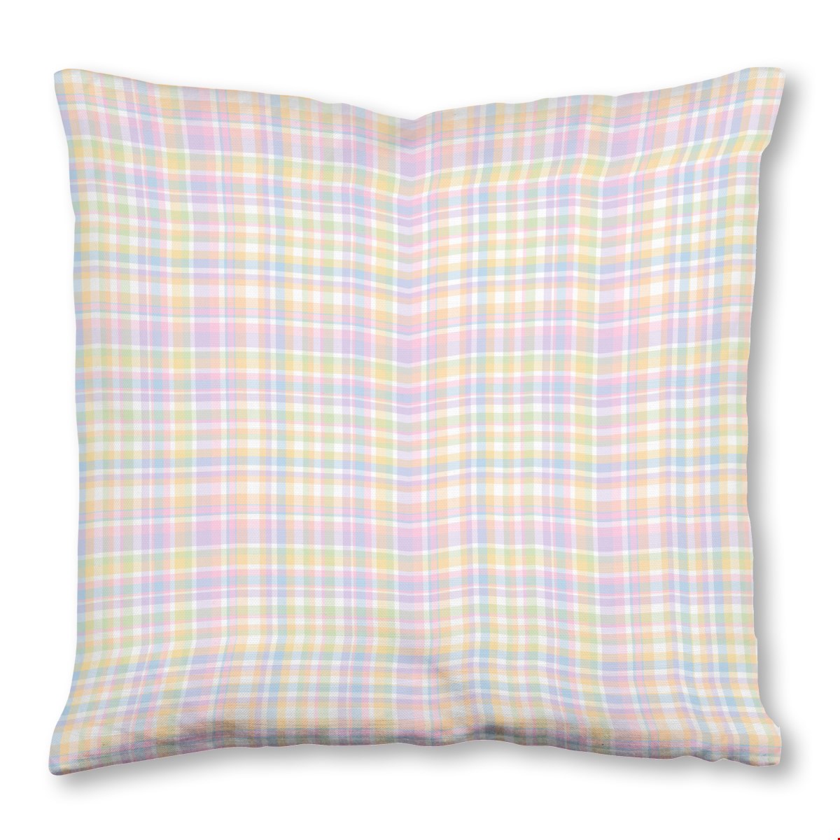 Balloon Dog Pastels 1 throw pillow, 26 x 26 in, pink and blue geometric print