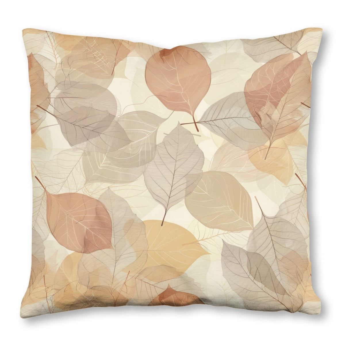 Autumn Neutrals (1) throw pillow, 26 x 26 in, gray and brown fall print