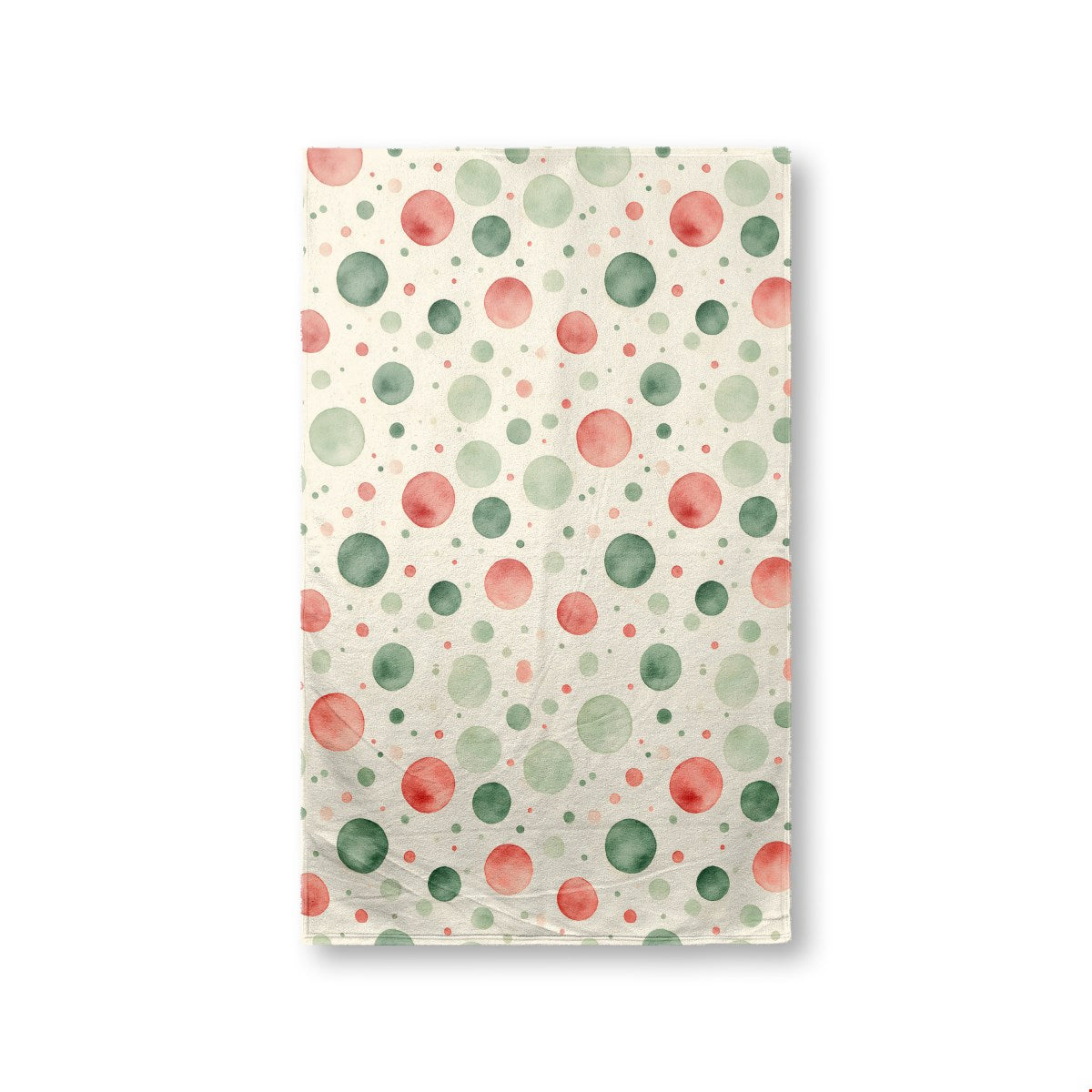 Watercolor Christmas (1) towel, 16 x 25 in, green and red christmas print