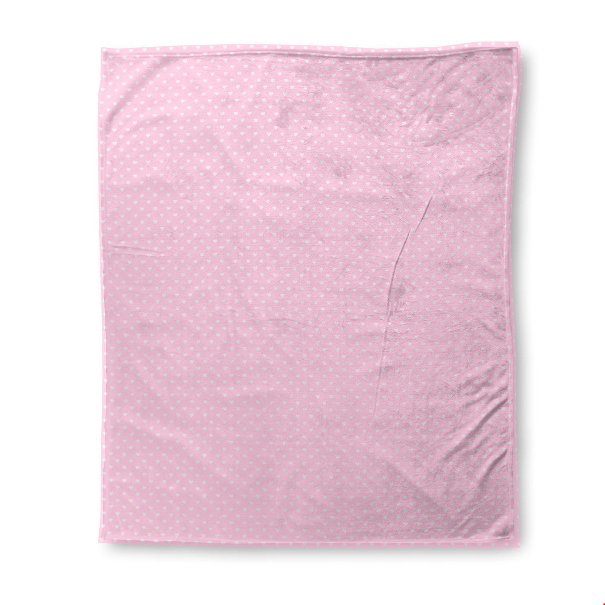 Balloon Dog Pastels (2) fleece blanket, 50 x 60 in, pink and off white hearts print