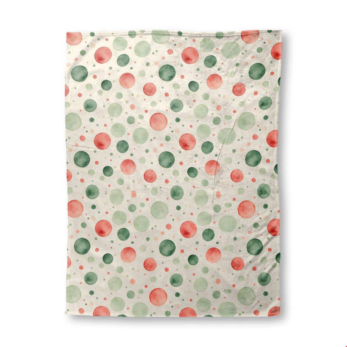Watercolor Christmas (1) fleece blanket, 30 x 40 in, green and red christmas print