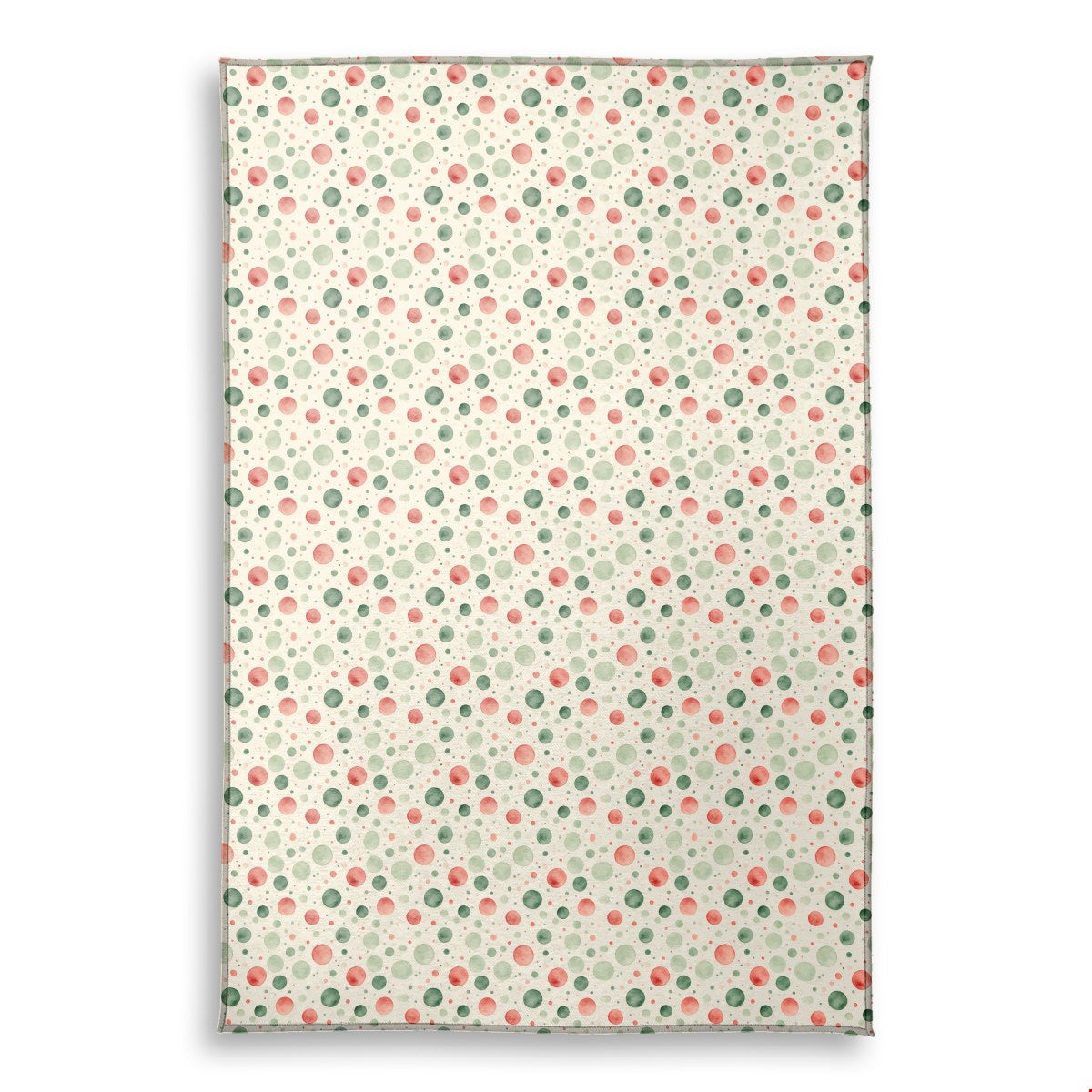 Watercolor Christmas (1) area rug, 79 x 118 in, green and red christmas print