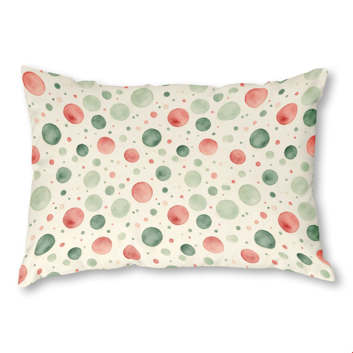 Watercolor Christmas (1) throw pillow, 14 x 20 in, green and red christmas print