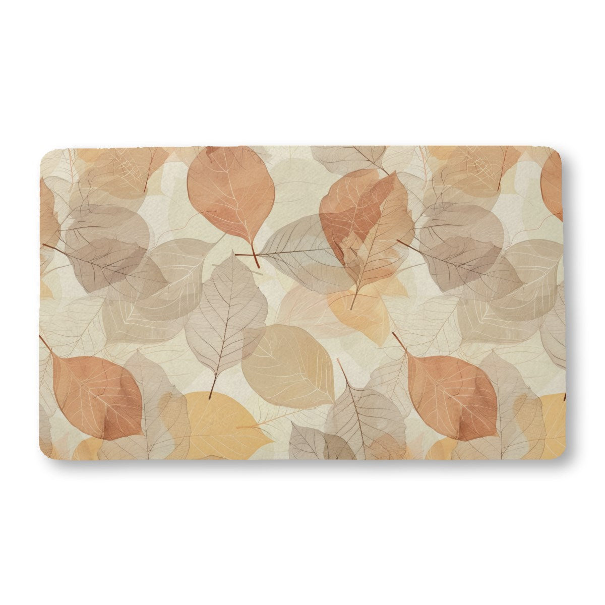 Autumn Neutrals (1) bath mat, 18 x 30 in, gray and brown fall print