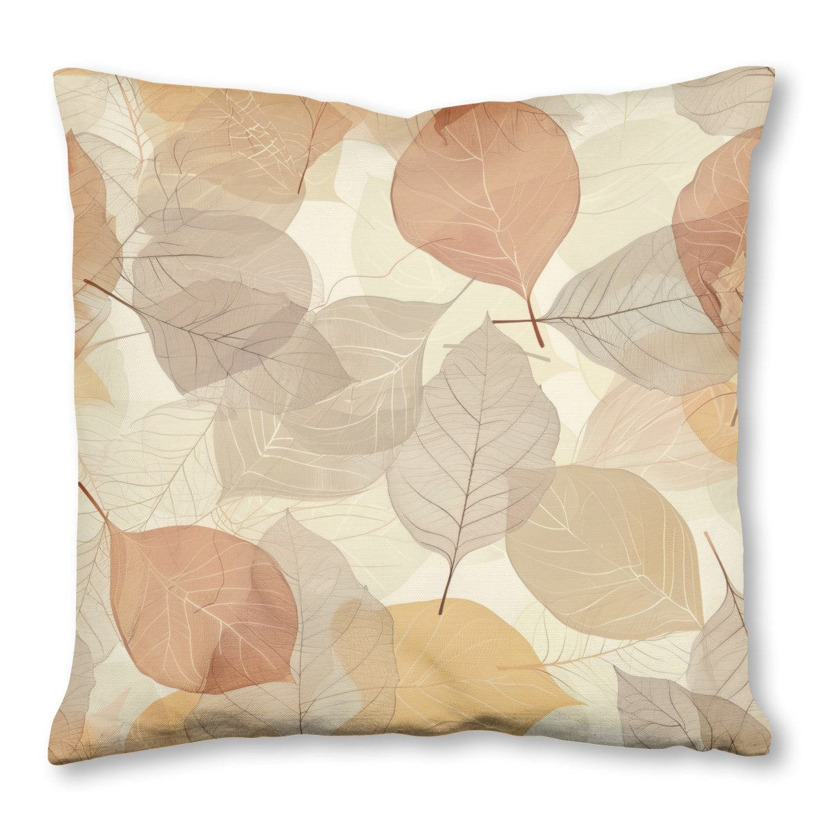 Autumn Neutrals (1) throw pillow, 16 x 16 in, gray and brown fall print