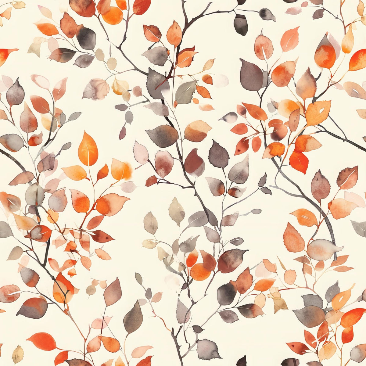 Botanical Neutrals (1) fleece blanket, 30 x 40 in, off white and orange botanical print
