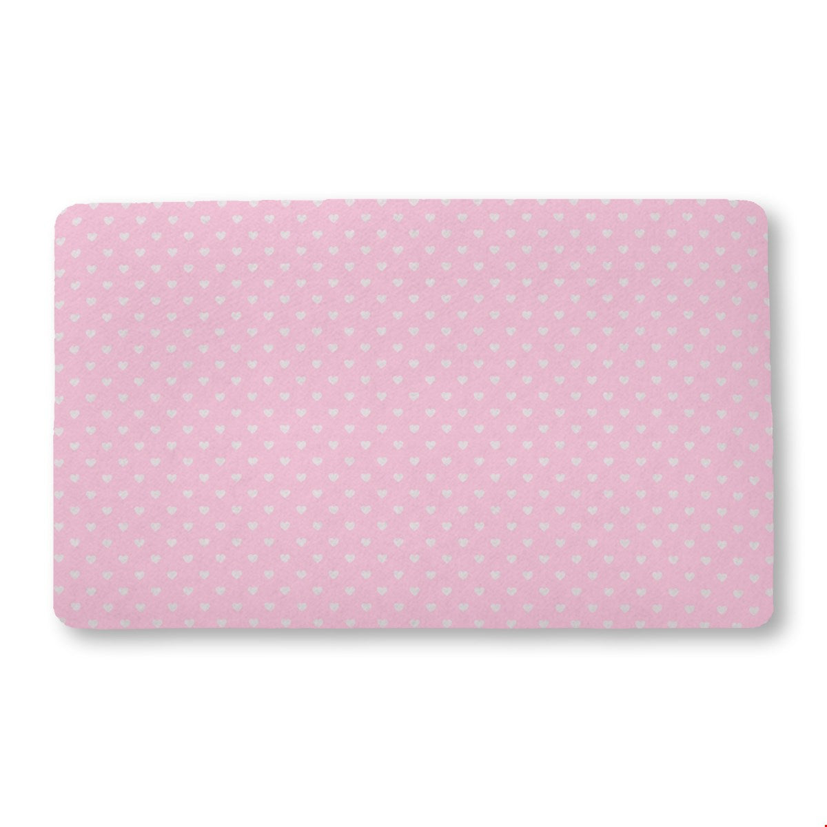 Balloon Dog Pastels (2) bath mat, 18 x 30 in, pink and off white hearts print