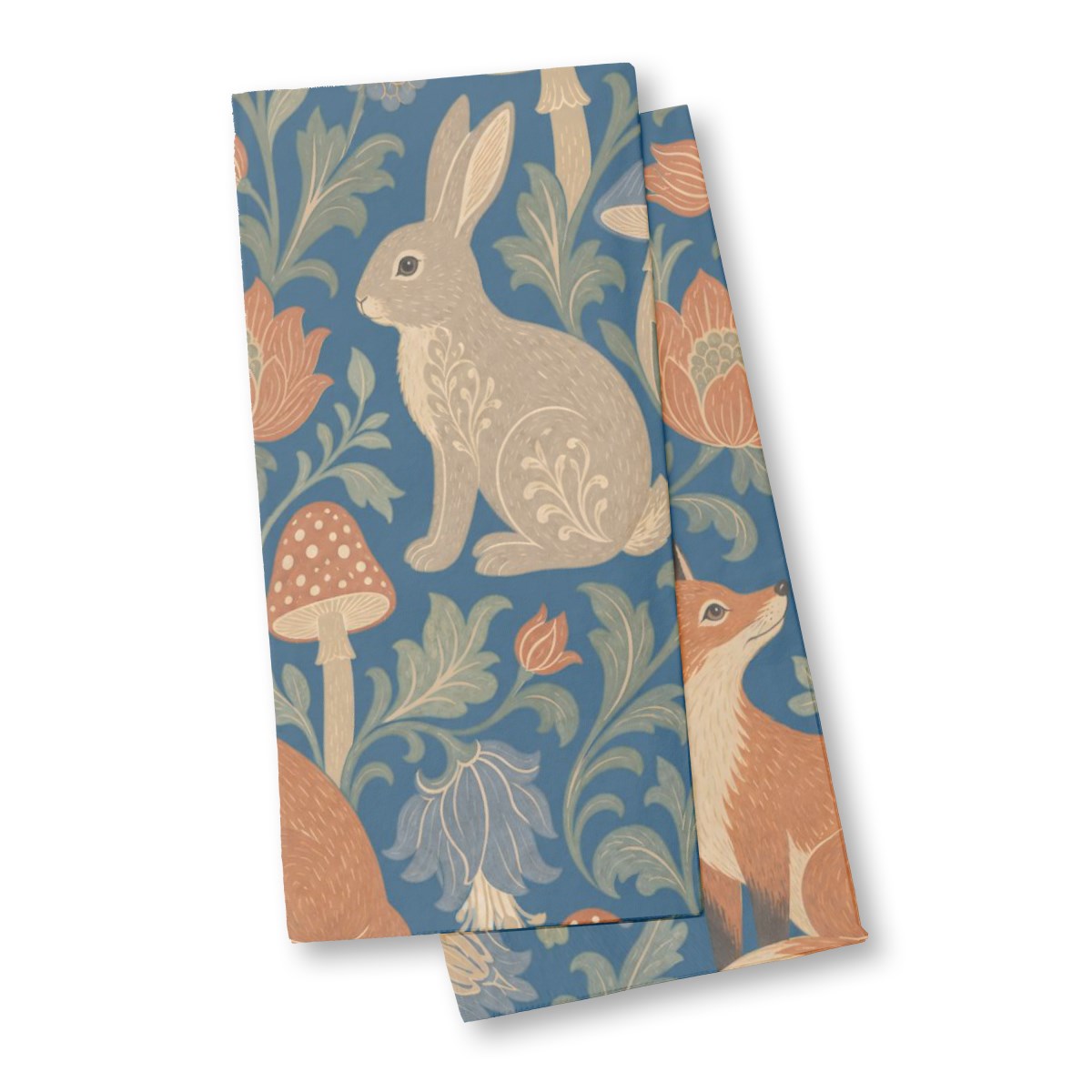 Morris Animals (3) napkin set of 4, 20 x 20 in, blue and brown animals print