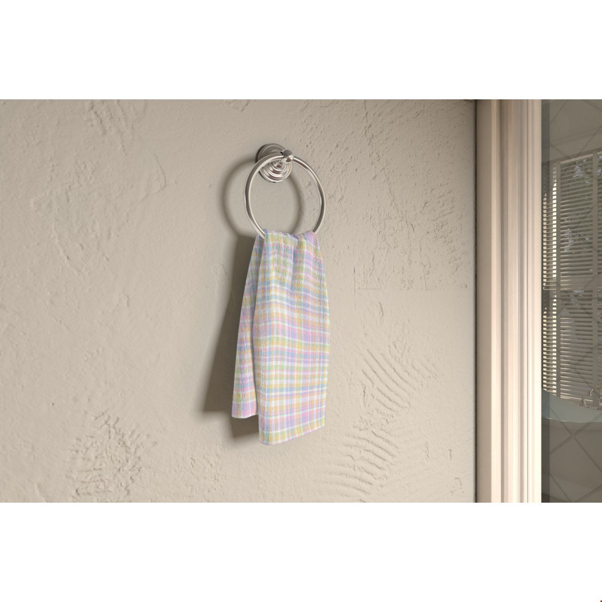 Balloon Dog Pastels 1 towel, 16 x 25 in, pink and blue geometric print