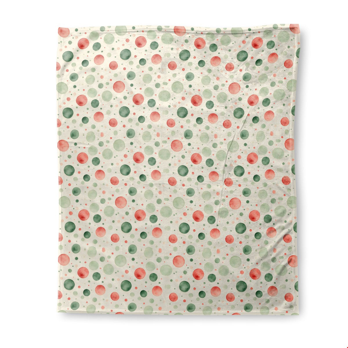 Watercolor Christmas (1) super plush blanket, 50 x 60 in, green and red christmas print