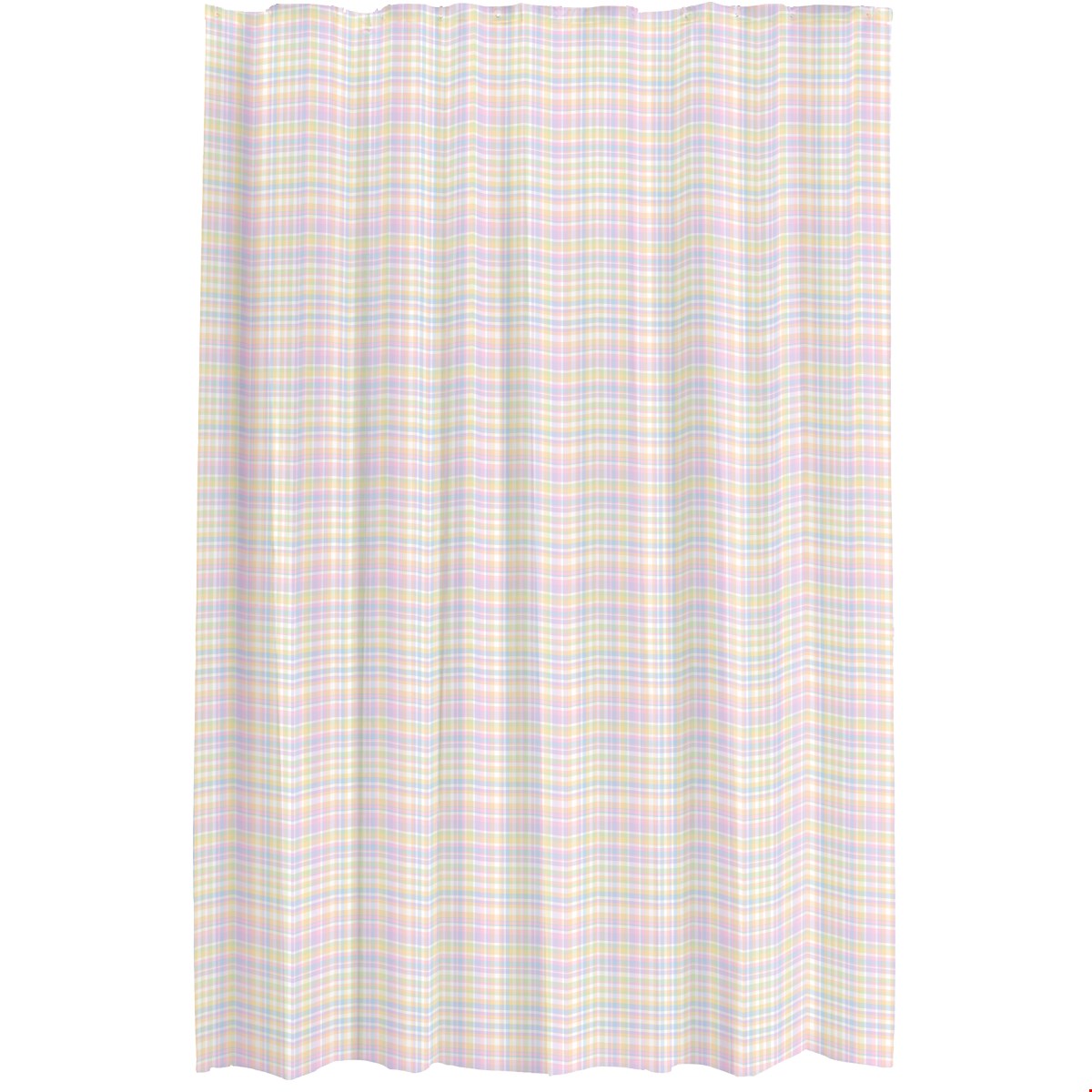Balloon Dog Pastels 1 shower curtain, 71 x 74 in, pink and blue geometric print