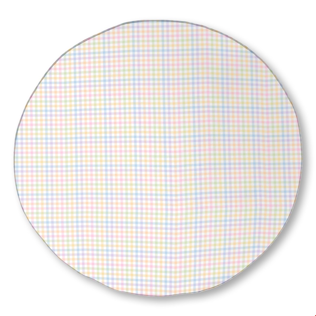 Balloon Dog Pastels (3) area rug, 60 in round, blue and pink geometric print