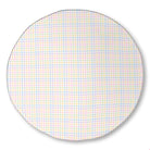 Balloon Dog Pastels (3) area rug, 60 in round, blue and pink geometric print