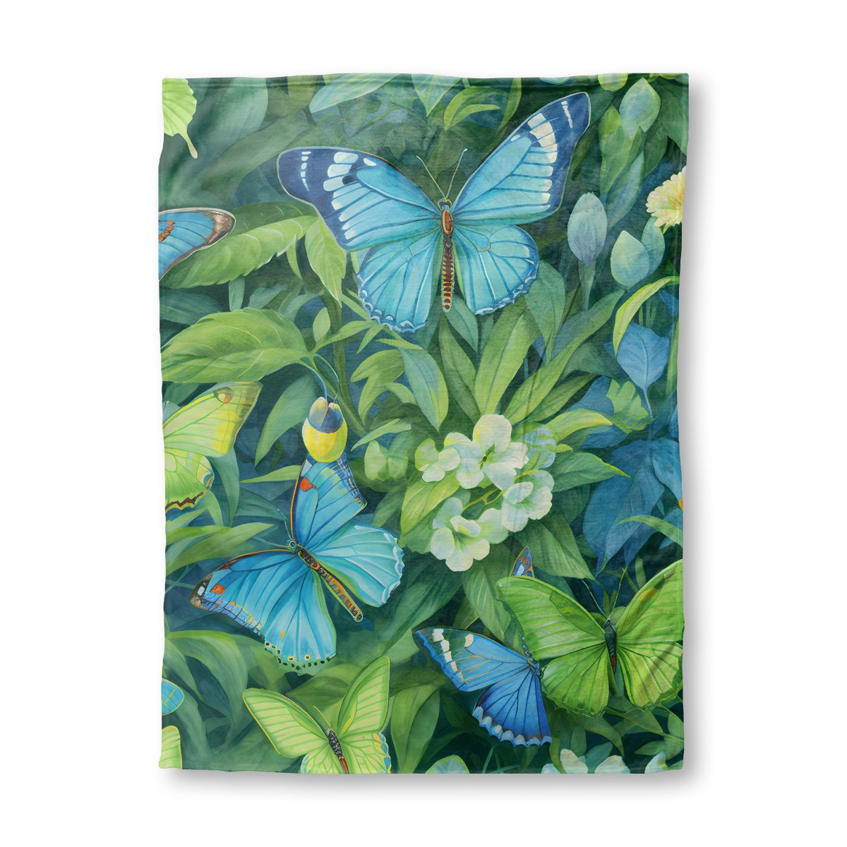 Blue Green Butterfly - Sherpa Blanket 30x40