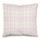 Balloon Dog Pastels 1 throw pillow, 16 x 16 in, pink and blue geometric print
