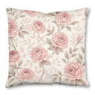 Floral Pink Vintage (2) throw pillow, 16 x 16 in, pink and brown floral print