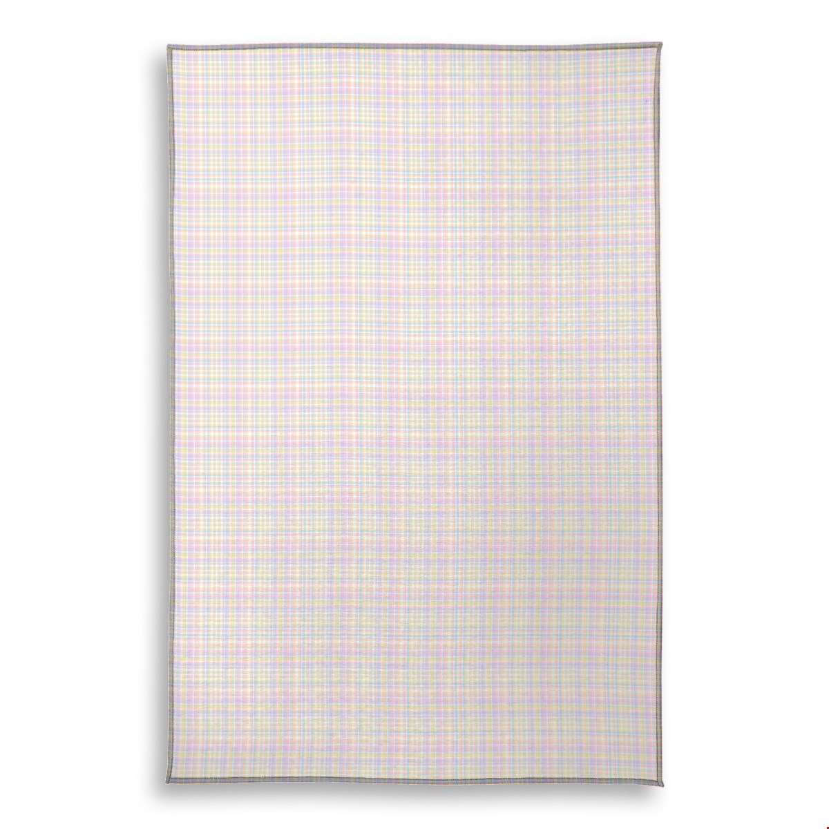 Balloon Dog Pastels 1 area rug, 79 x 118 in, pink and blue geometric print