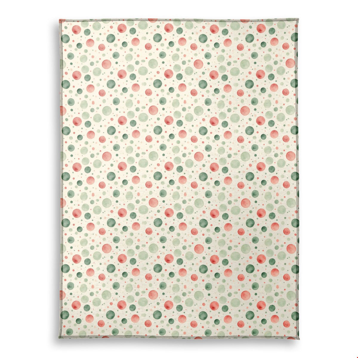 Watercolor Christmas (1) area rug, 63 x 84 in, green and red christmas print