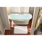 Balloon Dog Pastels (3) bath mat, 24 x 36 in, blue and pink geometric print