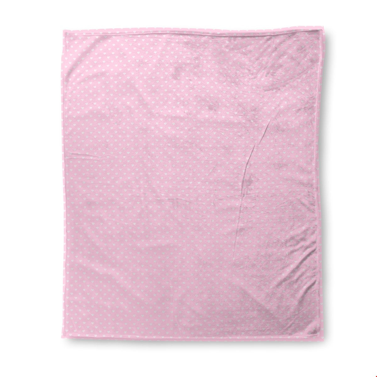 Balloon Dog Pastels (2) super plush blanket, 50 x 60 in, pink and off white hearts print