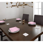 Balloon Dog Pastels (2) napkin set of 4, 20 x 20 in, pink and off white hearts print