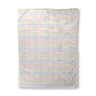 Balloon Dog Pastels (3) sherpa blanket, 30 x 40 in, blue and pink geometric print
