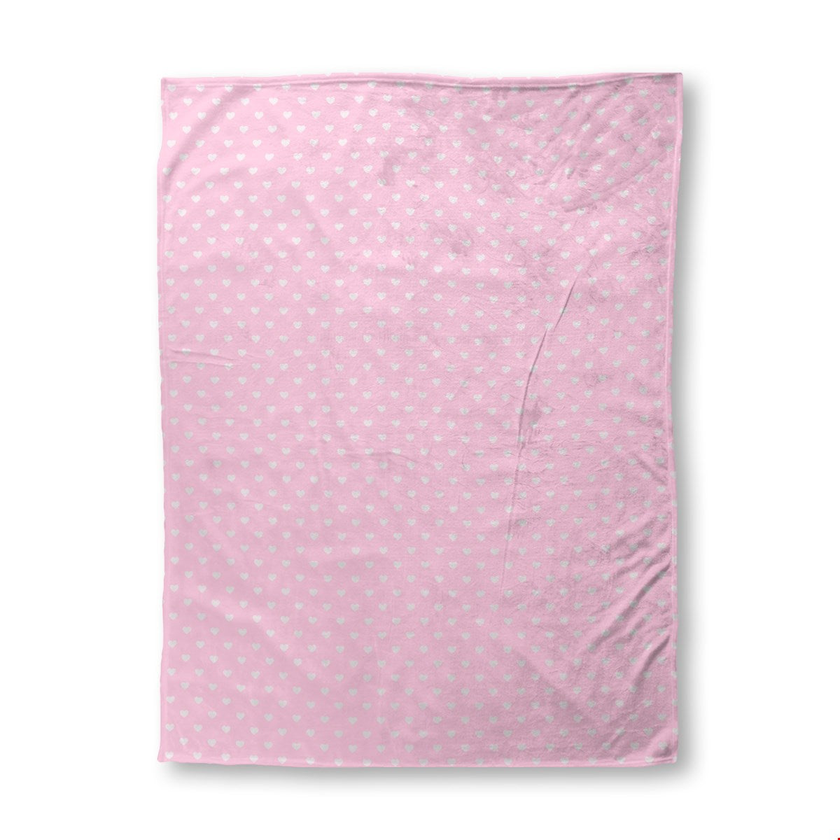 Balloon Dog Pastels (2) fleece blanket, 30 x 40 in, pink and off white hearts print
