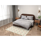 Watercolor Christmas (1) area rug, 63 x 84 in, green and red christmas print