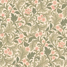 Morris Botanical (1) throw pillow, 14 x 20 in, green and pink botanical print