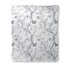 Butterfly Toile (1) super plush blanket, 50 x 60 in, white and black botanical print