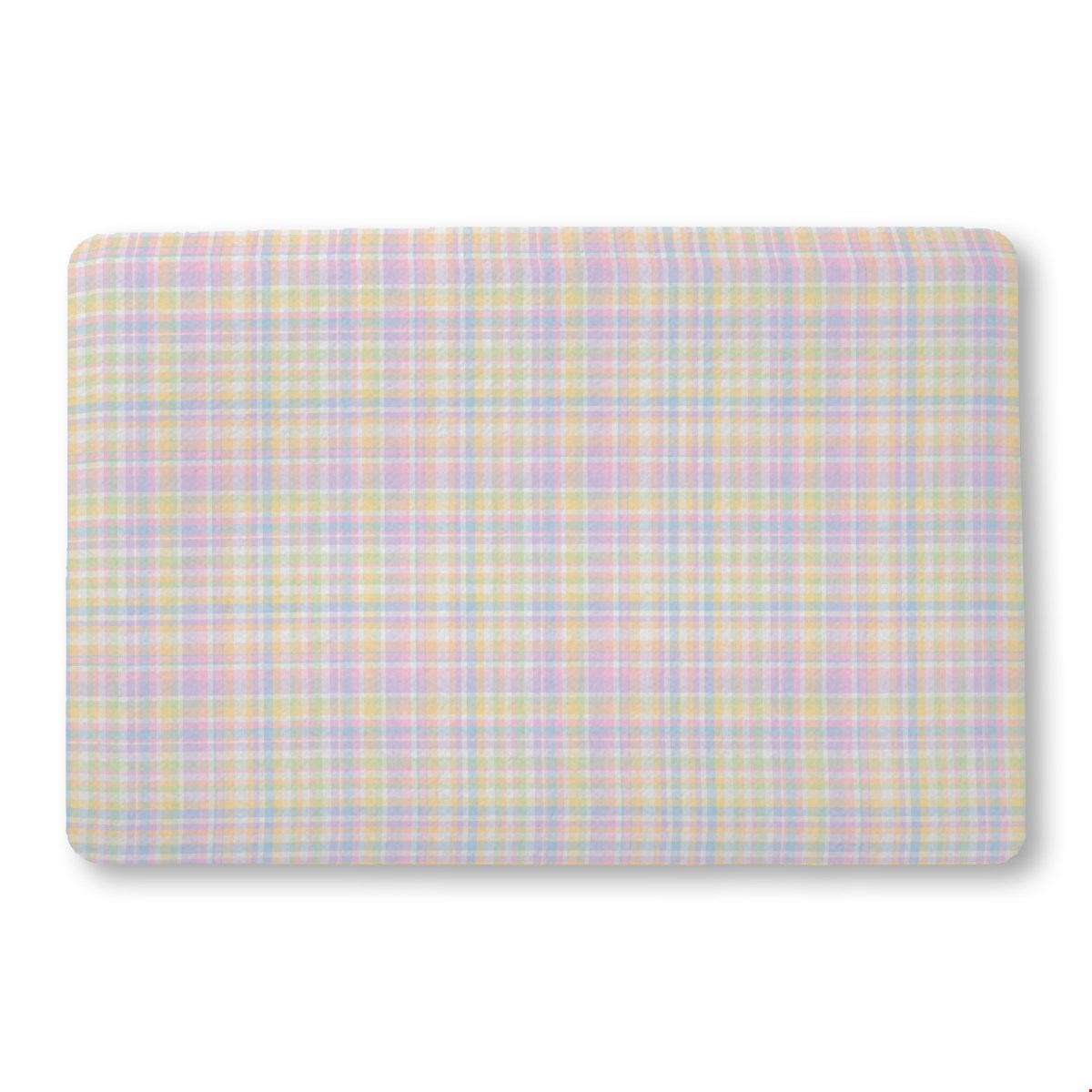 Balloon Dog Pastels 1 bath mat, 24 x 36 in, pink and blue geometric print