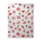Leaves of Color (1) fleece blanket, 30 x 40 in, off white and pink fall print