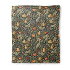 Morris Botanical Harvest super plush blanket, 50 x 60 in, green and yellow botanical print