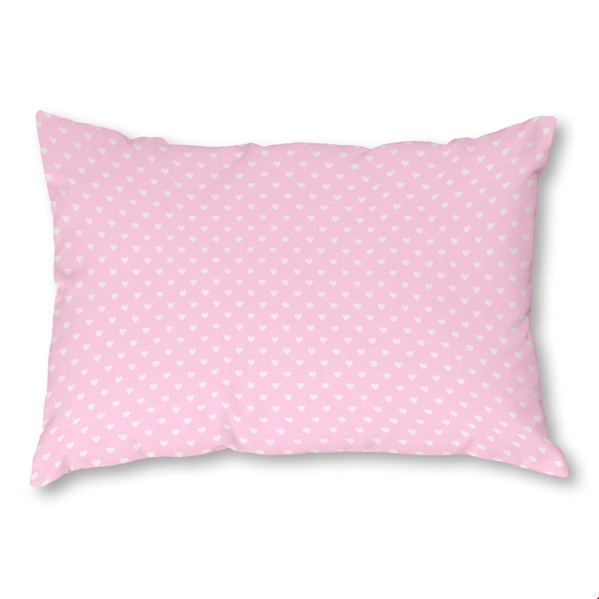Balloon Dog Pastels (2) throw pillow, 14 x 20 in, pink and off white hearts print
