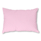 Balloon Dog Pastels (2) throw pillow, 14 x 20 in, pink and off white hearts print