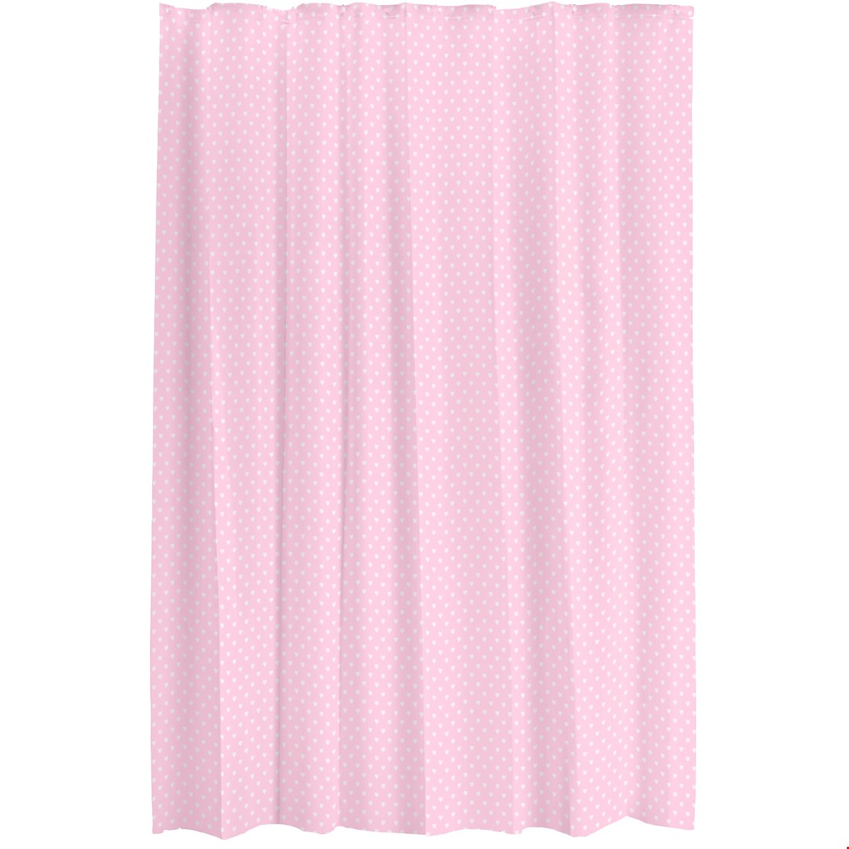 Balloon Dog Pastels (2) shower curtain, 71 x 74 in, pink and off white hearts print