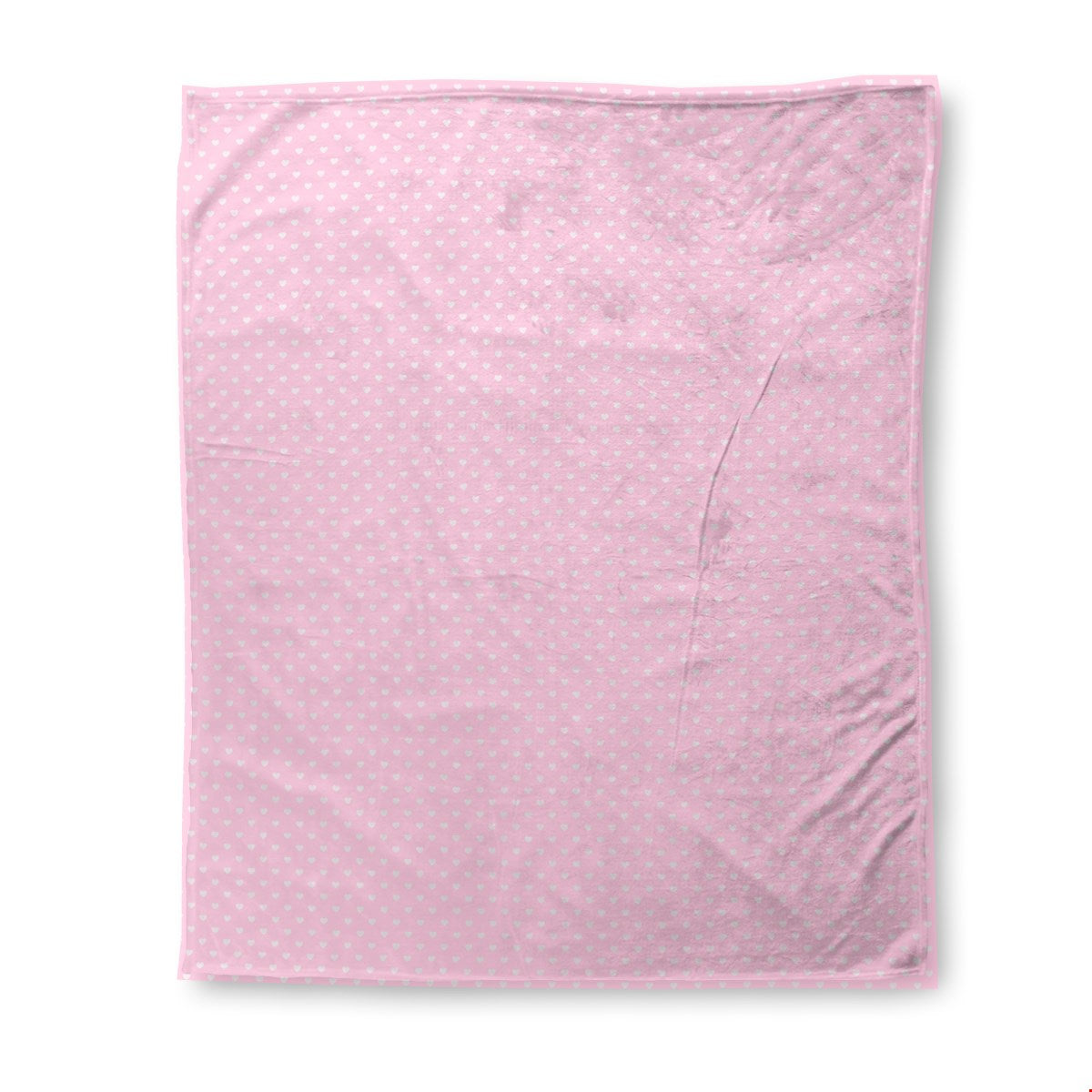 Balloon Dog Pastels (2) sherpa blanket, 50 x 60 in, pink and off white hearts print