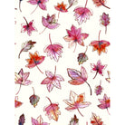 Leaves of Color (1) area rug, 20 x 32 in, off white and pink fall print