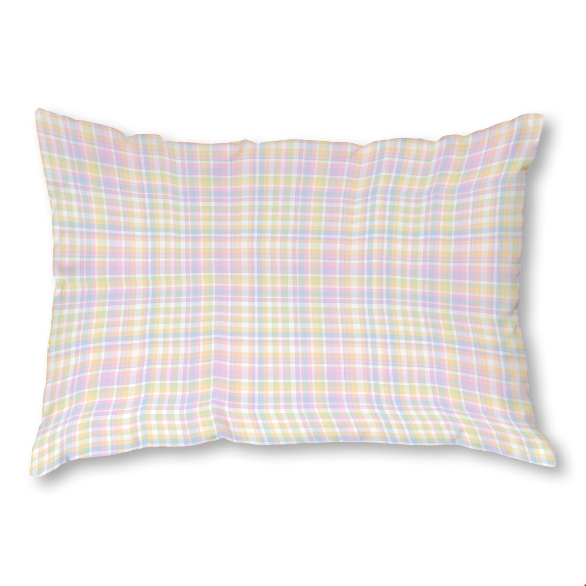 Balloon Dog Pastels 1 throw pillow, 14 x 20 in, pink and blue geometric print