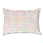 Balloon Dog Pastels 1 throw pillow, 14 x 20 in, pink and blue geometric print