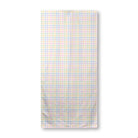 Balloon Dog Pastels (3) beach towel, 30 x 60 in, blue and pink geometric print