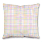 Balloon Dog Pastels 1 throw pillow, 26 x 26 in, pink and blue geometric print