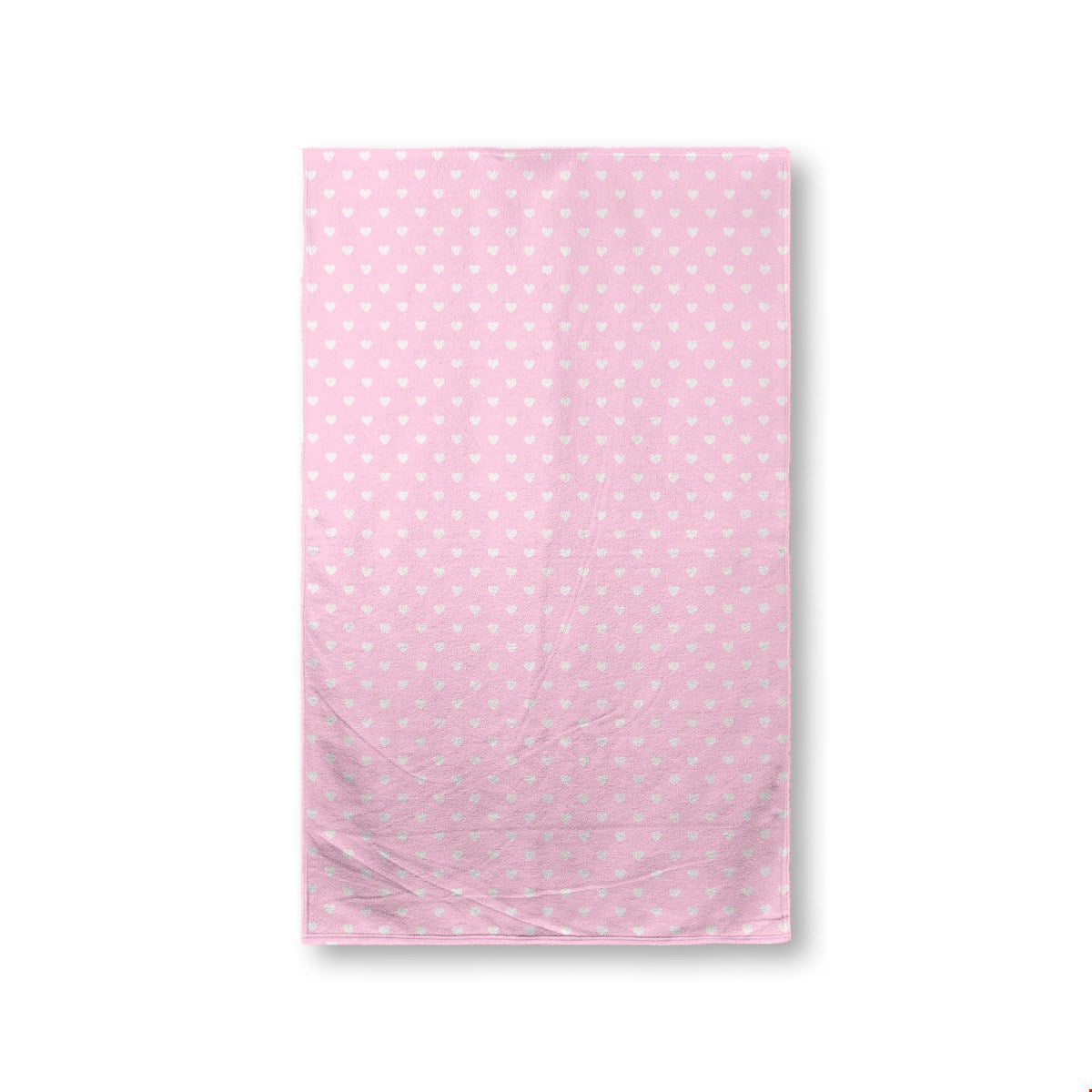 Balloon Dog Pastels (2) towel, 16 x 25 in, pink and off white hearts print
